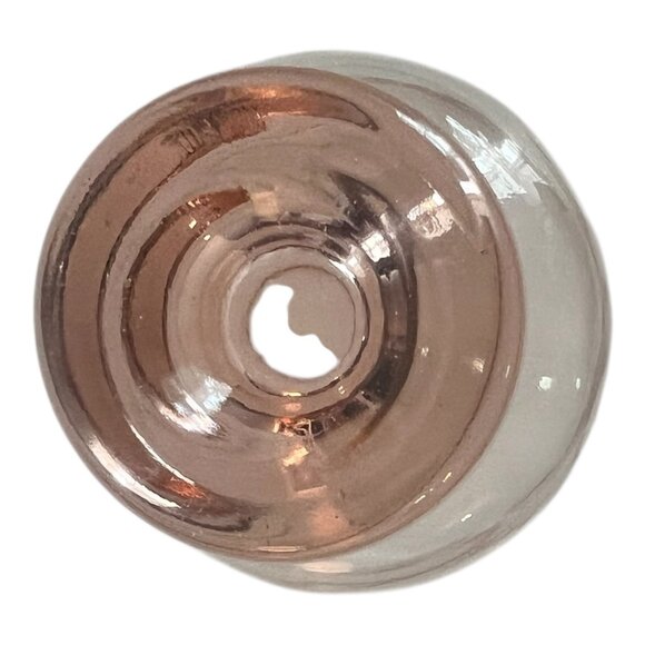 Vintage Rose Pink Glass Goblet With Gold Rim Round Shot Glass Drinkware 4" Tall - Picture 6 of 6